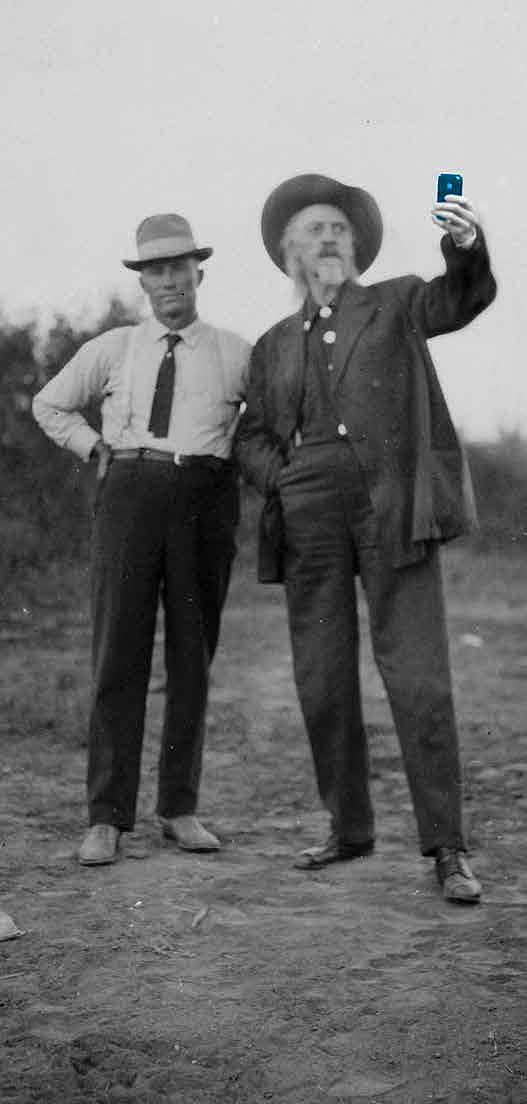 Billy Curtis and William F. Cody, ca. 1900. MS6 William F. Cody Collection. P.6.271 (altered)