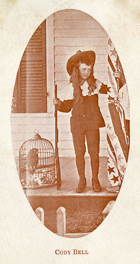 Leonard Cody Bell, about 1903. With his long curly hair and velvet suit, Cody Bell looked every inch like the character in Frances Hodgson Burnett's popular book "Little Lord Fauntleroy." MS 294 Bell Family Collection. P.294.23