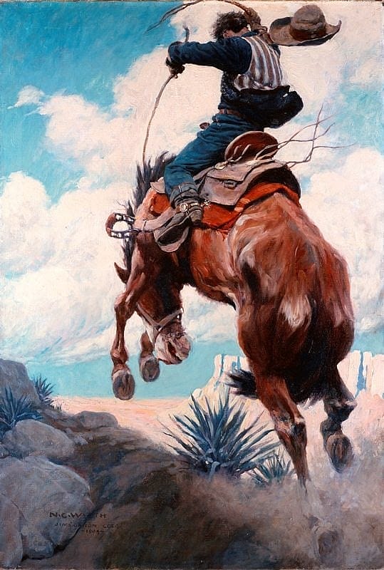 National Cowboy Day: N.C. Wyeth, Bucking, 1904