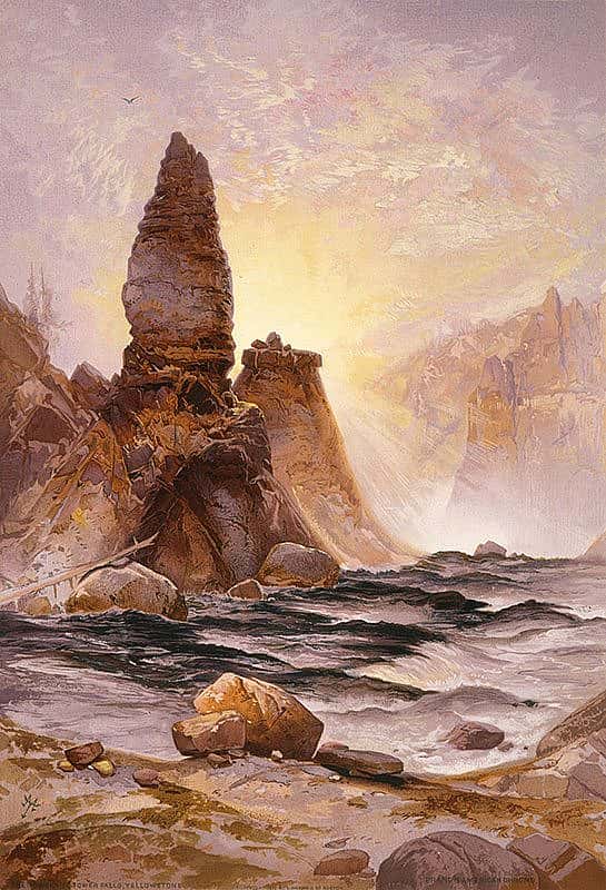 Yellowstone in art: Thomas Moran's "The Towers of Tower Falls, Yellowstone." 18.71.9