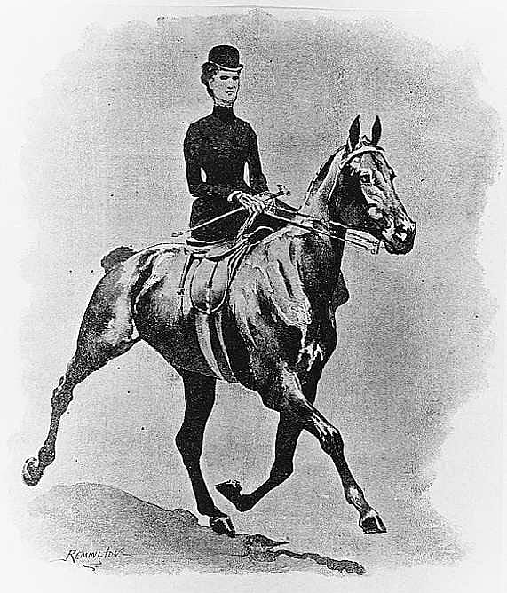Frederic Remington (1861-1909). Lady Rider, 1890. Harper's Weekly (November 15, 1890), halftone. (CR# 01091)