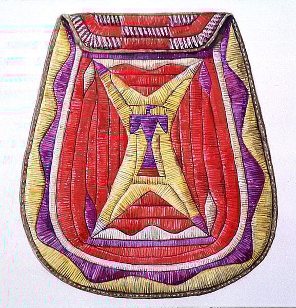 Untitled, Cheyenne (Tsistsistas) Quillwork Bag. Watercolor on paper, c. 1924 - 26. Gift of the Carl Spohr Sr. Family. 9.66.5