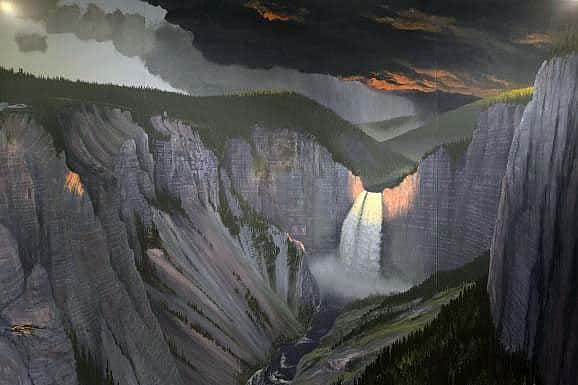 Stephen Hannock's "Flooded Cascade, Yellowstone Dawn," 2010. L.345.2010.1