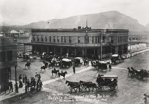 The completed Irma Hotel, ca. 1908. Photo by F.J. Hiscock. MS 6 William F. Cody Collection. P.6.726
