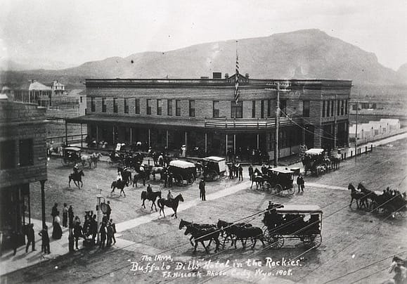 The completed Irma Hotel, ca. 1908. Photo by F.J. Hiscock. MS 6 William F. Cody Collection. P.6.726