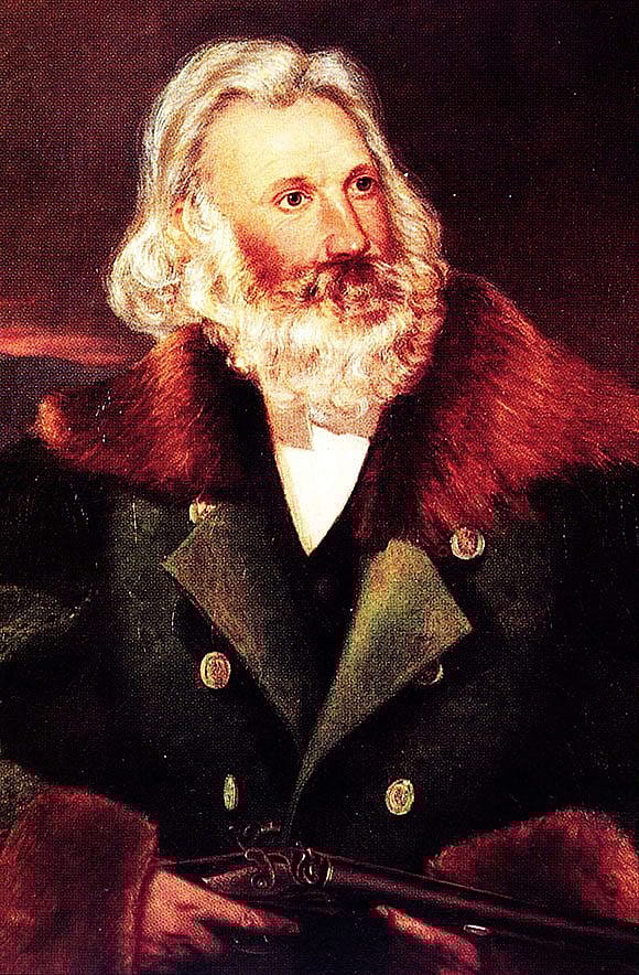 John Woodhouse Audubon painted this portrait of his father after John James Audubon returned from his trip up the Missouri River. Ca.1843. Courtesy, Department of Library Sciences, American Museum of Natural History, New York.