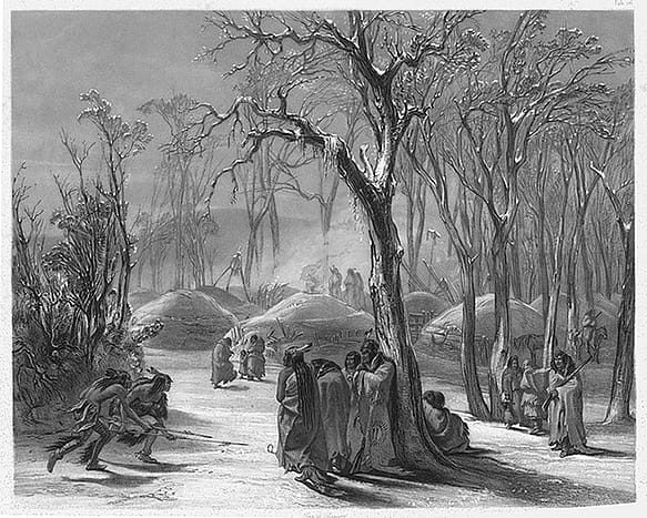 Karl Bodmer's "Winter Village of the Minatarees." 21.69.27
