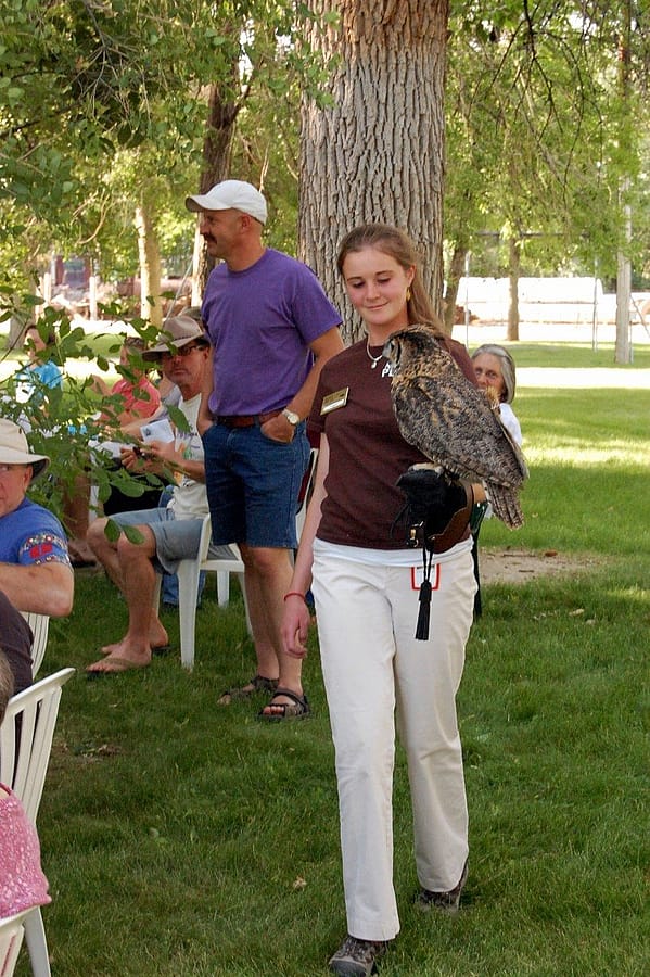 Nicole & Isham at a program in Basin, WY.