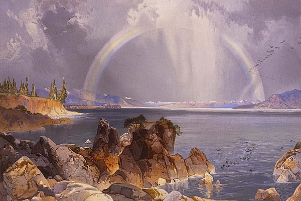Yellowstone in art: Thomas Moran's "Yellowstone Lake," ca. 1875. 18.71.5