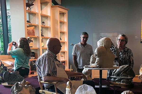 Artist-in-Residence Jeff Rudolph in the Whitney Western Art Museum.
