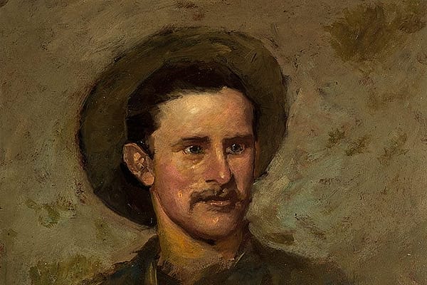 Alexander Phimister Proctor (1860–1950). Self portrait, 1882. Oil on paper. Buffalo Bill Center of the West, Cody, Wyoming, USA. Gift of A. Phimister Proctor Museum with special thanks to Sandy and Sally Church. 2.16.9. Photograph by William J. O'Connor.