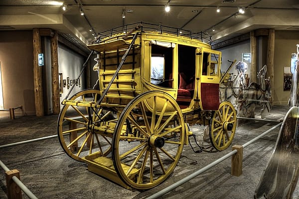 According to records, manufacture was begun and completed in 1867. Originally used as a hotel coach in Littleton, New Hampshire. Gift of Olive and Glenn E. Nielson. 1.69.2726