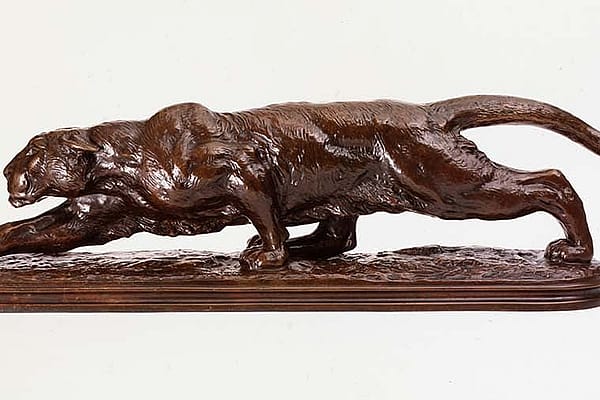 Alexander Phimister Proctor (1860-1950). "Panther," modeled 1891-1892, cast ca. 1893. Bronze, 37.25 x 9.75 x 6.5 inches. Gift of A. Phimister Proctor Museum, with special thanks to Sandy and Sally Church. 4.08.1