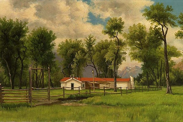 Henry Howard Bagg (1852-1928). Buffalo Bill's TE Ranch, ca. 1910. Southwest of Cody, Wyoming, along the South Fork of the Shoshone River. Museum purchase, Garlow Collection. 150.69