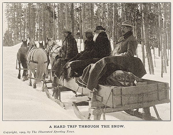 A Hard Trip through the Snow. 1903, The Illustrated Spring News.