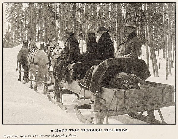 A Hard Trip through the Snow. 1903, The Illustrated Spring News.
