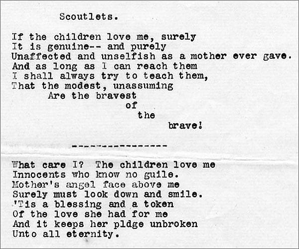 Typewritten poem by Crawford, undated. MS 322 John Wallace Crawford Collection. MS322.08.05.03