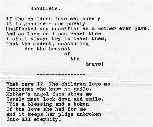 Typewritten poem by Crawford, undated. MS 322 John Wallace Crawford Collection. MS322.08.05.03