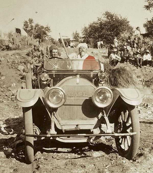 W.F. Cody as Santa in a Case automobile, ca. 1911. P.69.1858. (Colorized)