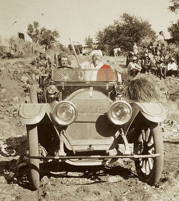 W.F. Cody as Santa in a Case automobile, ca. 1911. P.69.1858. (Colorized)
