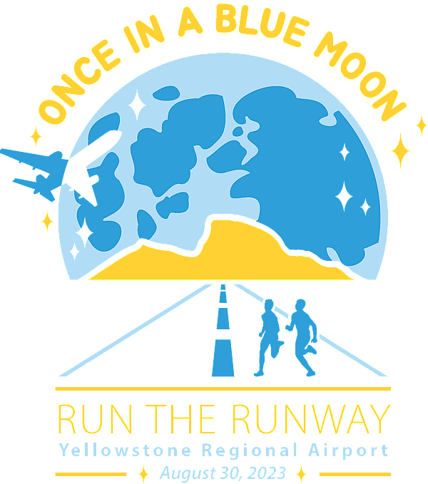Graphic for "Once in a Blue Moon Run the Runway" race event