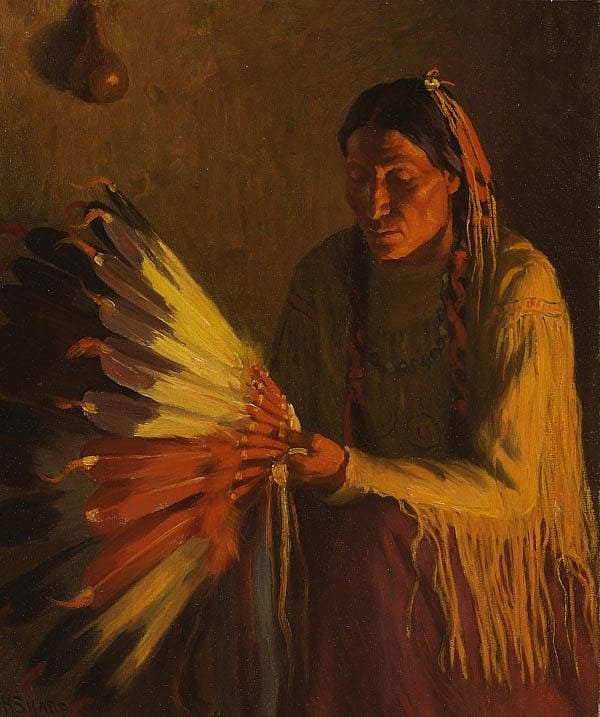 'The War Bonnet' by Joseph Henry Sharp. 24.61