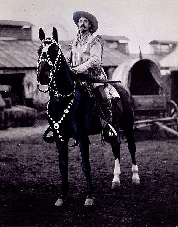 Buffalo Bill on Duke, undated. MS 71 Vincent Mercaldo Collection, McCracken Research Library. P.71.56.1