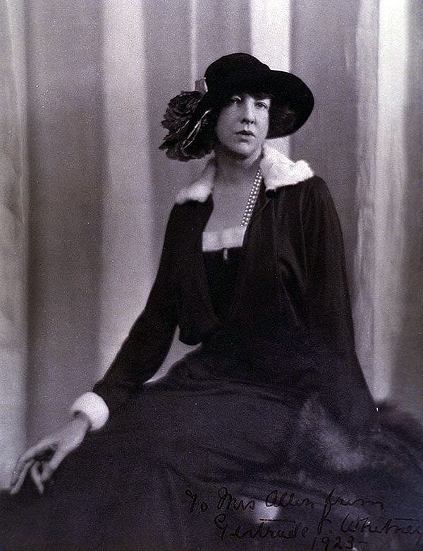 Gertrude Vanderbilt Whitney. Inscribed by Whitney to Mrs. (Mary Jester) Allen, 1923. MS 6 William F. Cody Collection. P.69.508