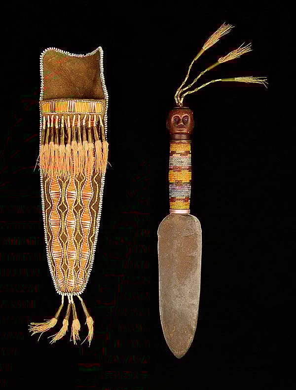 Knife and sheath, Menominee, Wisconsin, ca. 1830. NA.102.210
