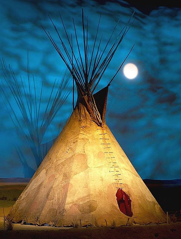 Our very rare buffalo hide tipi