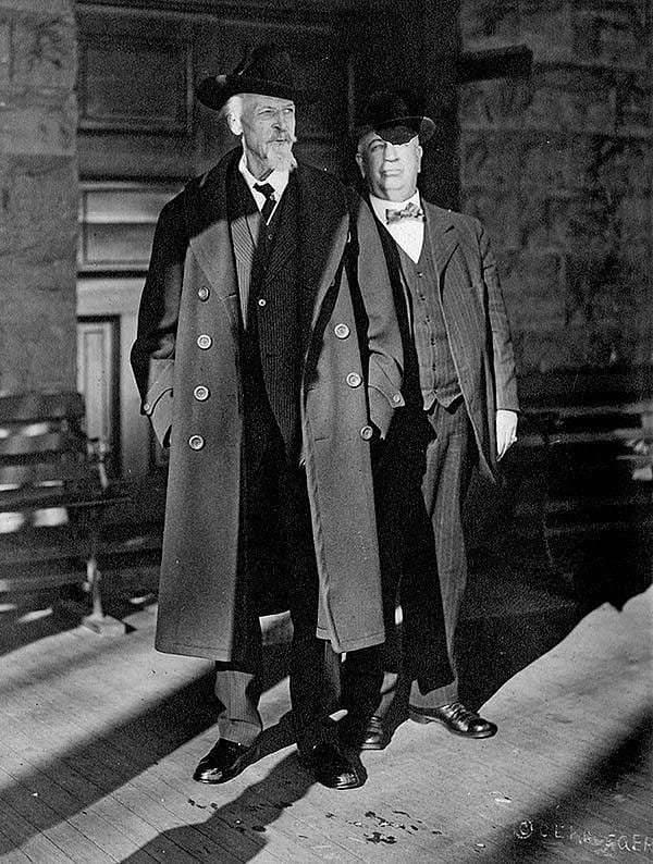 One of the last known photographs of Buffalo Bill, with Dr. W.W. Crook, Glenwood Springs, Colorado. C.E. Krueger, 1917. Black and white photograph. MS6 William F. Cody Collection. P.69.999