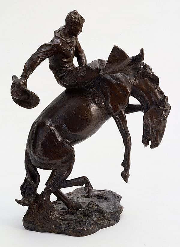 Sally James Farnham (1869-1943), "The Sun Fisher," ca. 1920, cast by Roman Bronze Works, N.Y. Bronze, 14.75 x 9 x 6 inches. 55.69
