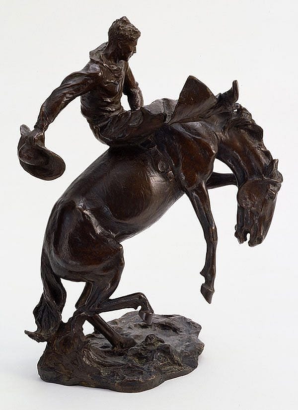 Sally James Farnham (1869-1943), "The Sun Fisher," ca. 1920, cast by Roman Bronze Works, N.Y. Bronze, 14.75 x 9 x 6 inches. 55.69