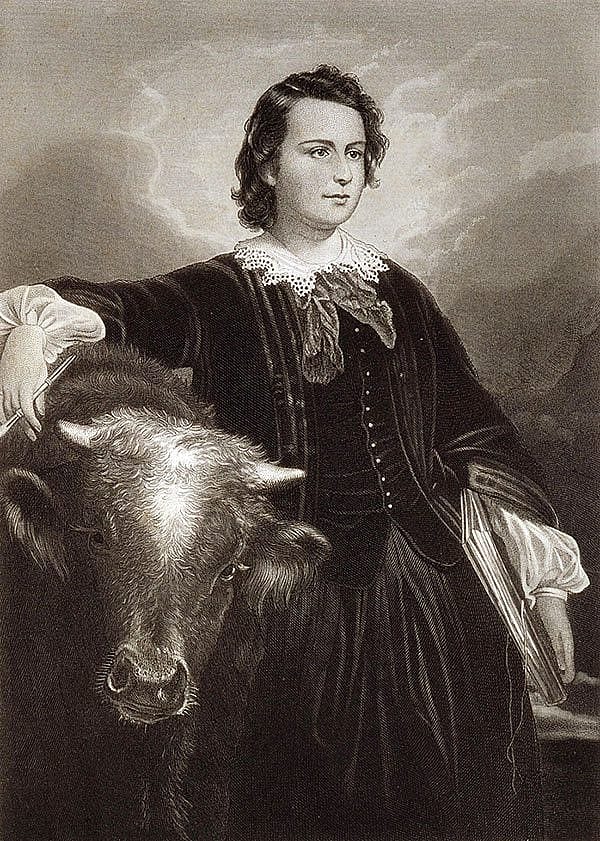 Edouard-Louis Dubufe, artist, and Oliver Pelton, engraver. "Rosa Bonheur," after 1857. Steel engraving on paper. Gift of the Jack Rosenthal family, Casper, Wyoming, 1993. 21.93.