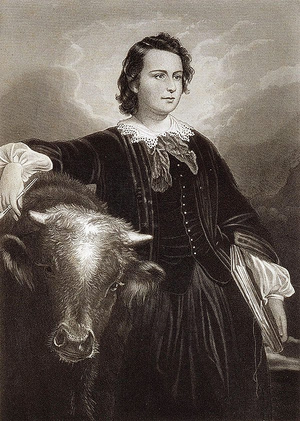 Edouard-Louis Dubufe, artist, and Oliver Pelton, engraver. "Rosa Bonheur," after 1857. Steel engraving on paper. Gift of the Jack Rosenthal family, Casper, Wyoming, 1993. 21.93.
