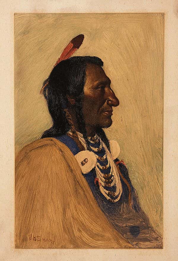 J.H Sharp (1859-1953). "Wolf Ear, Sioux," ca. 1900. Monotype, 10 7/8 x 6 3/4 inches. Gift of Joseph M. Roebling. 2.70
