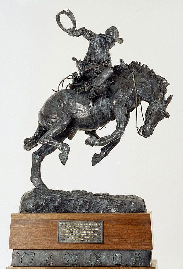 Fred Fellows (b. 1934), "No Easy Way Out," 1991, 42.875 x 27 x 15 inches. William E. Weiss Purchase Award - 1992 Buffalo Bill Art Show. 12.92