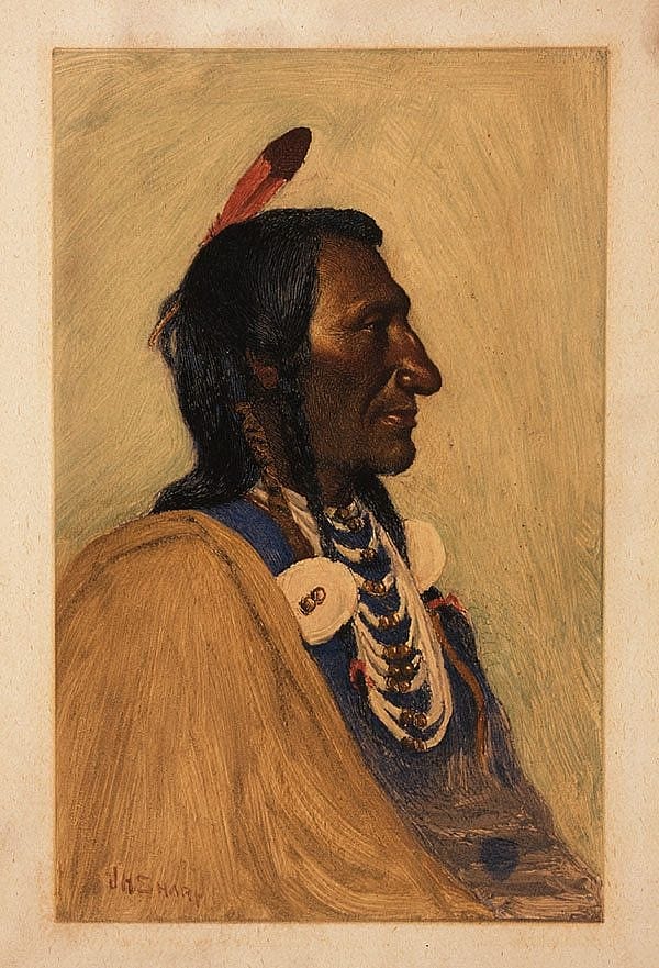 J.H Sharp (1859-1953). "Wolf Ear, Sioux," ca. 1900. Monotype, 10 7/8 x 6 3/4 inches. Gift of Joseph M. Roebling. 2.70