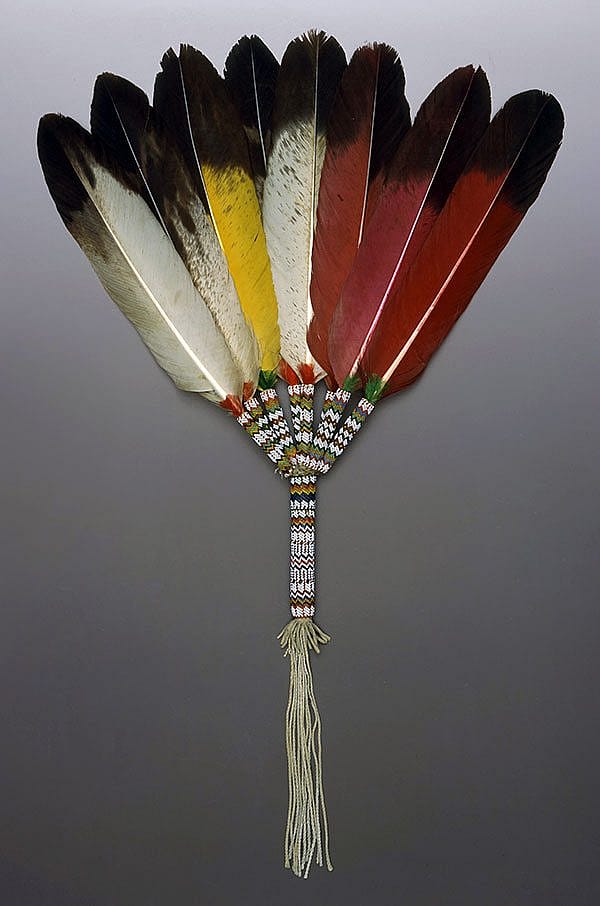 Peyote fan, Omaha, ca. 1910. Chandler-Pohrt Collection, Gift of Mr. and Mrs. Richard A. Pohrt Sr. NA.502.183
