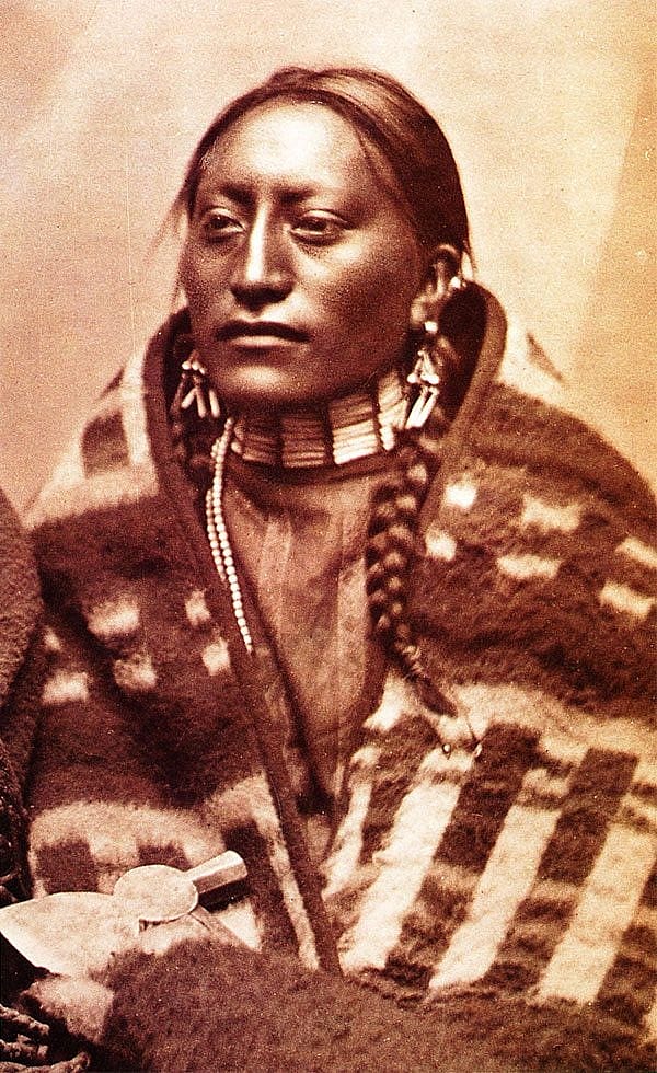 L.A. Huffman (1854-1931). Mrs. Man on the Hill, Brule Sioux, 1880. MS100 L.A. Huffman Collection. (detail)