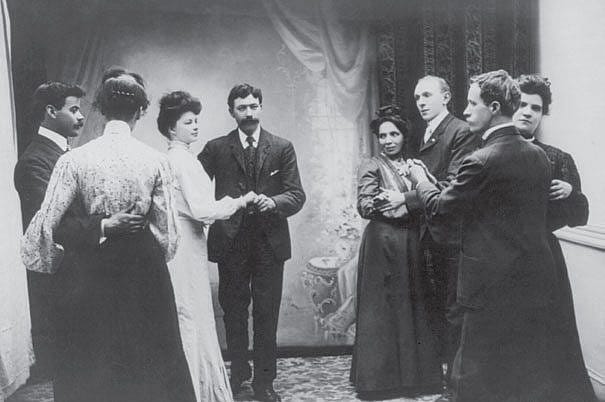 Members of the Monaghan Men's Irish Dancing Class and their partners dance the quadrille, May 27, 1905. Library of Congress Prints and Photographs Division. LCUSZ62-75547