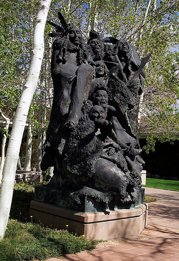 "The Unknown" by R.V. Greeves. Outdoor sculpture at the Center of the West. 69.86
