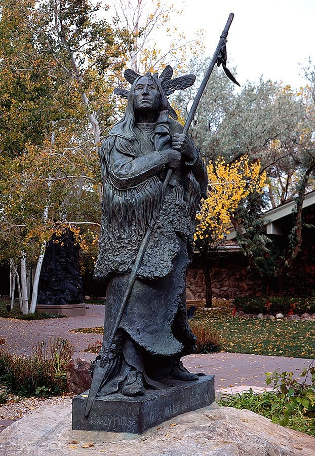 "Crazy Horse" by R.V. Greeves. Outdoor sculpture at the Center of the West. 7.00.1