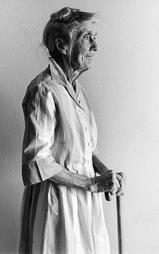 Grandma "Emma" Slack, August 1971, age 95. MS 243 James Bama Collection, McCracken Research Library. P.243.00010