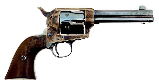 Gary Cooper's Single Action Army Revolver. Gift of Mr. and Mrs. Walter Karabian. 1982.4.1