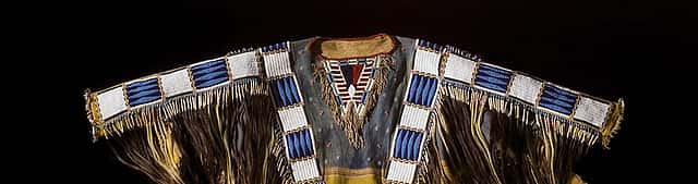 An object from the virtual collection: Oglala Sioux shirt worn by Red Cloud, ca. 1870s. Adolph Spohr Collection. Gift of Larry Sheerin. NA.202.598 (detail)