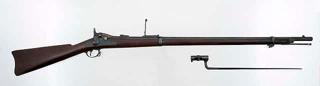 M1873 trapdoor Springfield rifle, Gift of Olin Corporation, Winchester Arms Collection, 1988.8.754