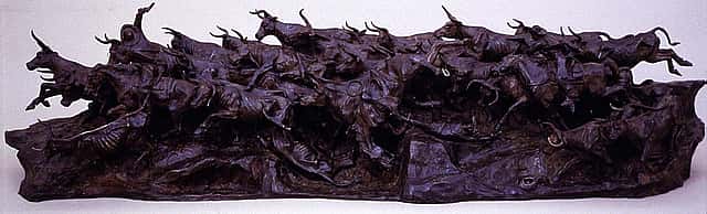 Harry Jackson (b. 1924). "Stampede," 1959. Bronze, 15 x 56 inches. Gift of The Coe Foundation. 52.72