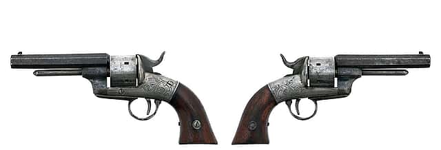 Bacon Pocket Model revolver (both sides), ca. 1860s. Gift of Olin Corporation, Winchester Arms Collection. 1988.8.3223