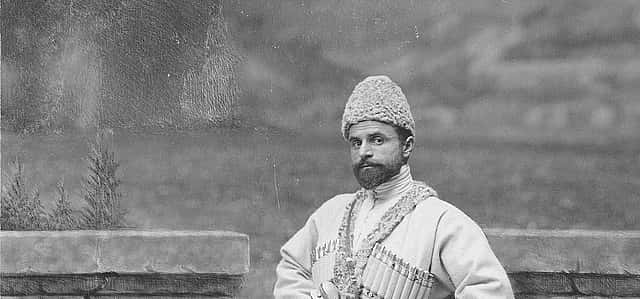 Nikoloz Antadze, a "Cossack" in Buffalo Bill's Wild West, 1901. MS 6 William F. Cody Collection. P.69.0051